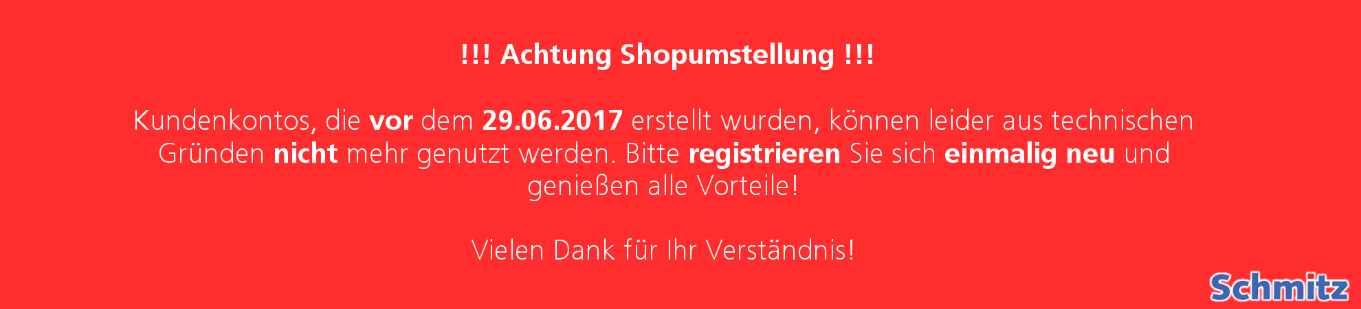 Shopumstellung