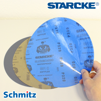 SiC-foliert Starcke, Ø 300 mm, Körnung P400. VE = 100 Blatt