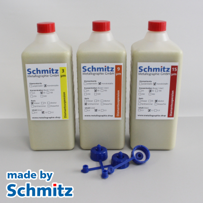 Diamond slurry monocrystalline, 9 µm, 250 cts/L, 1000 ml dropper bottle