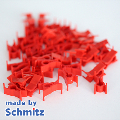 Plastic clips red, PU = 100 pcs.
