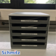 Disc storage box up to 250 mm diameter, 5 drawers - 2 polishing cloths possible per compartment