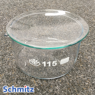 Ätzschale (Kristallisierschale) Ø115/65 mm, 500 ml mit Uhrglas, je 2 Stück im Set